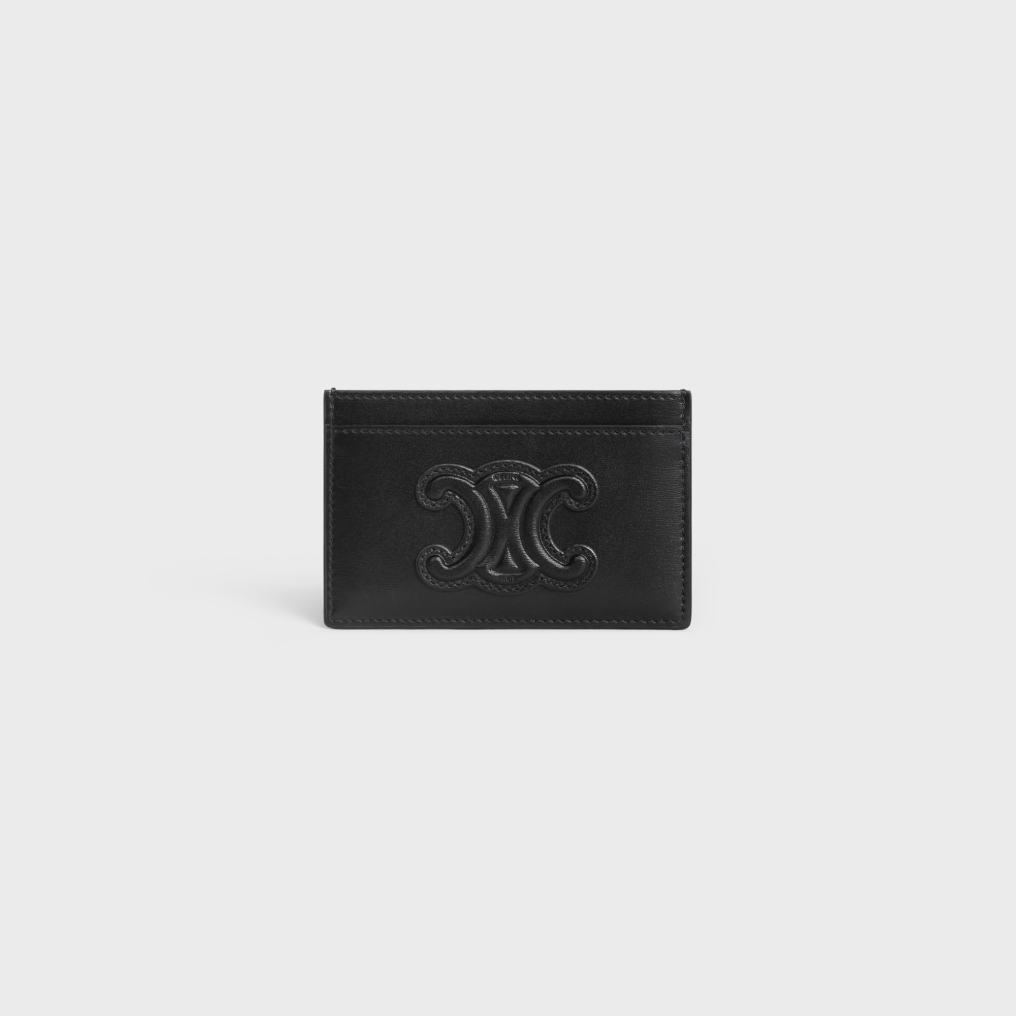 CARD HOLDER CUIR TRIOMPHE IN SHINY CALFSKIN BLACK - Image 1